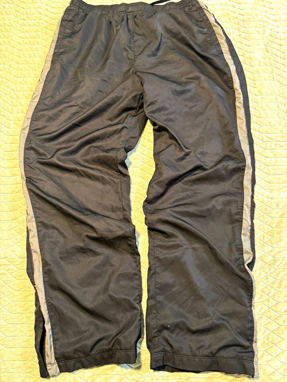 Tek Gear Men XL Black Track Pants Mesh Lined Drawstring Zipper Pockets